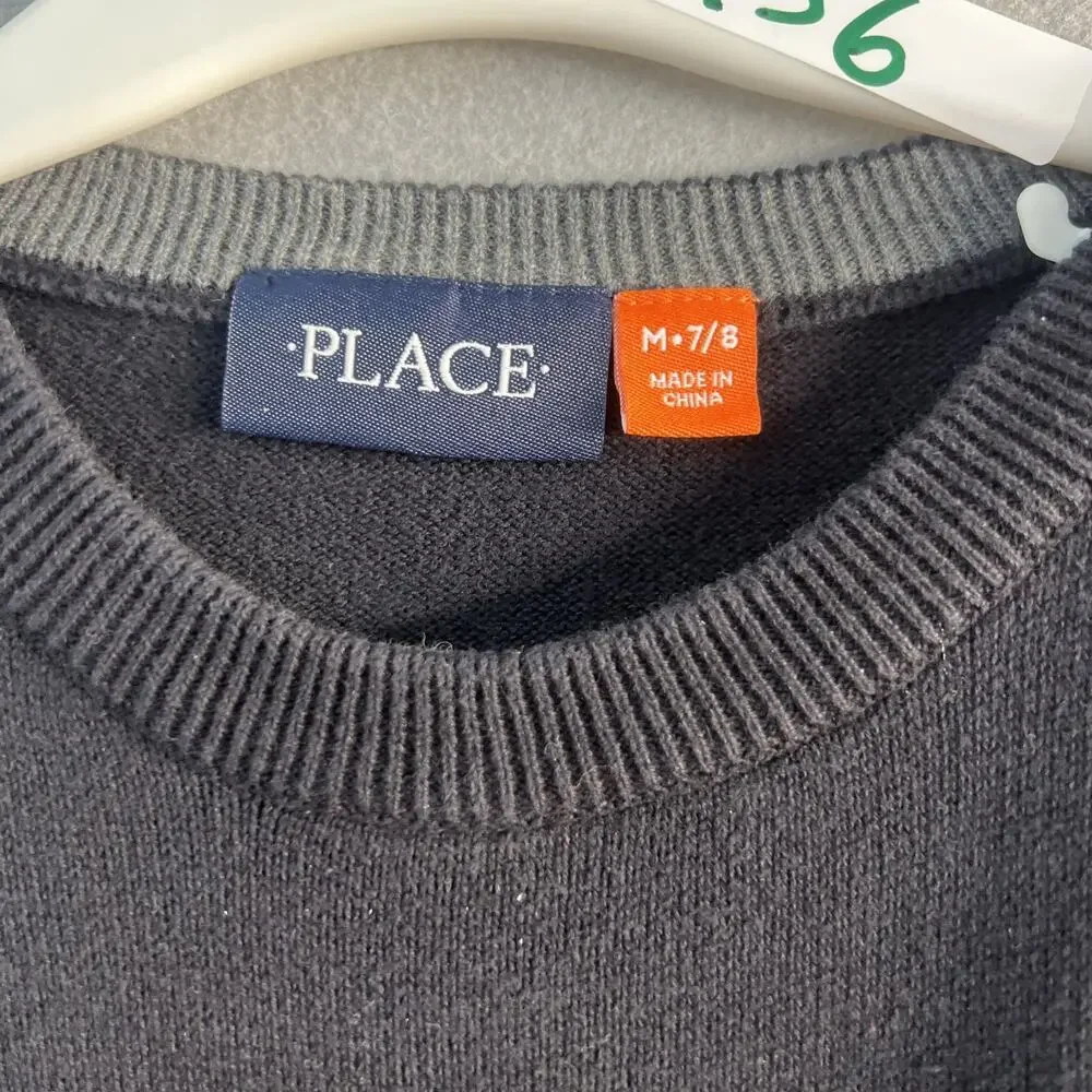The Children’s Place Boy’s Size‎ Small 7/8 Gray Waffle Knit